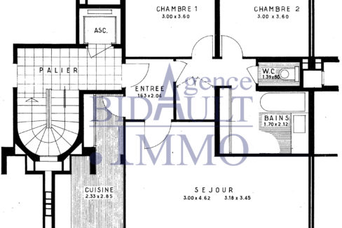 Plan Résidence Elysée 2 - Appartement 3/4 Pièces